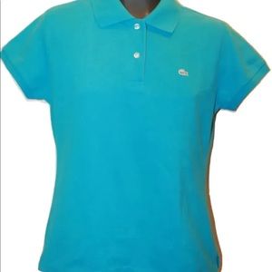 Lacoste Women  Ocean Blue Polo Shirt Short Sleeve 6